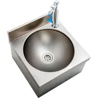 Kbs Distributore d'acqua in vetro con lavello, dimensioni 400x400x240 mm, ideale per asili nido e scuole.