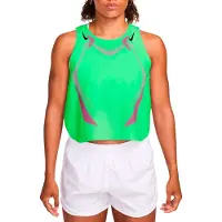 Nike Running - Canottiera corta, leggera e traspirante - W Aeroswift Dri-Fit ADV Crop Tank GX Illusion Green Black Gcw#14 per Donne - Taglia M - Verde