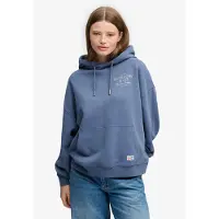 Superdry per donna. W2012691D Felpa con cappuccio Luxe Casual Relaxed blu (L), Cotone