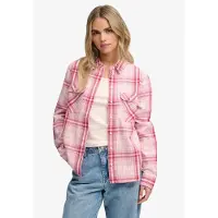 Superdry per donna. W4010596A Camicia Lumberjack Check Flannel rosa (S), Casual, Cotone, Manica lunga