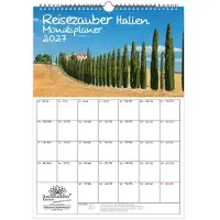Seelenzauber GmbH Calendario da viaggio "Magia d'Italia" in formato DIN A3 per il 2027: vacanze a Roma, Italia mediterranea - Contenuto: 1 calendario, 1 decorazione natalizia, 1 biglietto di auguri (3 pezzi in totale)