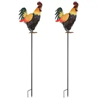 Globo Lighting 2 lampade da esterno a LED, marca Hahn, colore marrone, materiale metallo, con sensore di luminosità, altezza 100 cm