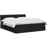 vidaXL Letto a castello con contenitore LED con materasso, nero, 200 x 200 cm, tessuto