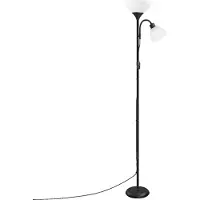 Vasagle Lampada da terra con luce diffusa e lampada da lettura regolabile, dimensioni 38,5 x 23,5 x 176 cm, colore nero