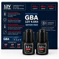Vareonix 2 batterie da 12V 4.0Ah agli ioni di litio, compatibili con il sistema Bosch Professional GBA 12V – set di 2 batterie di ricambio