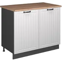 Vicco Mobile lavello cucina Fame-Line Bianco rustico/Antracite 100 cm, PL Rovere, Model 61951