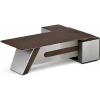 Xl Moebel Gmbh Scrivania moderna in legno e acciaio inossidabile, dal design minimalista