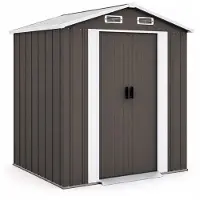 AGA Casetta da giardino 194x131x184 cm Grigio-marrone