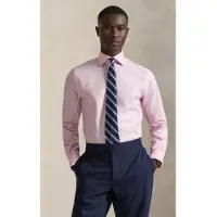 Ralph Lauren per uomo. 712B15310003 Camicia Custom Fit con texture rosa (37), Casual, Cotone, Classico, Manica lunga