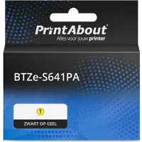 PrintAbout Nastro compatibile Brother BTZe-S641PA - Nero su giallo (18 mm)