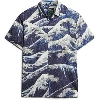 Superdry per uomo. M4010620A Camicia hawaiana a maniche corte blu scuro (M), Casual, Modal, Manica corta, Navy