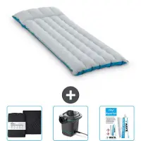 Intex Materassino da campeggio - 1 persona - 67 x 184 x 17 cm - blu - include lenzuolo - pompa e kit di riparazione