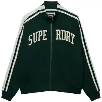 Superdry per donna. W2012163A Felpa con zip larga Athletic Applq verde (L), Casual, Cotone