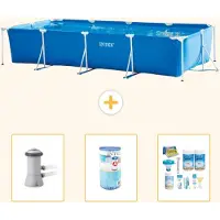 Intex Piscina fuori terra rettangolare - 450x220x84 cm - Struttura in 4 parti - Modello S22361