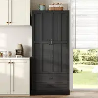 STILVORA Mobiletto da cucina con 3 ripiani estraibili e cassetti, mobiletto alto con doppia porta e ripiani interni, dispensa per cucina, sala da pranzo e soggiorno