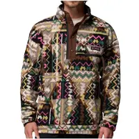 Columbia Helvetia II Printed Half Snap Fleece Pullover in pile Uomo (XXL, marrone)