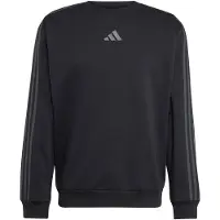 Adidas Essentials 3-Stripes Fleece Sweatshirt Maglione Uomo (S, nero)
