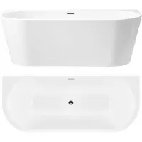 REA Vasca Bagno A Parete Capri 170cm Copritappo nero