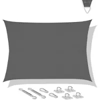Vonroc Vela Ombreggiante Rettangolare – 400x300 cm – bianco | Incl. Kit di Montaggio in Acciaio Inox