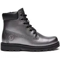 Timberland unisex per bambino. TB0A6BMEANO1 Stivali in pelle Courma Kid grigi (015M = 33), Argento, Basso, Cerniera, Casual, moda per bambin