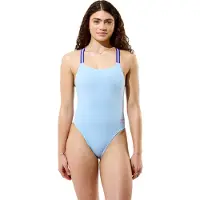 Speedo Women's Female Solid Comfort V-Back Costume intero Donna (38, blu)