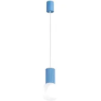 Sollux Lampada a sospensione HALO 1 azzurro 1xG9 8W alluminio/vetro 120x12x12cm