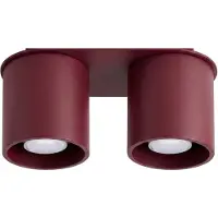 Sollux Plafoniera ORBIS 2 bordeaux 2xGU10 10W alluminio 12x10x26cm