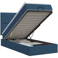 Syfax Divano letto ottomano con materasso e poggiatesta, colore blu, dimensioni 80 x 200 cm, rivestito in tessuto