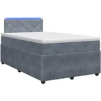 vidaXL Letto a molle con materasso grigio scuro 120 x 190 cm in velluto