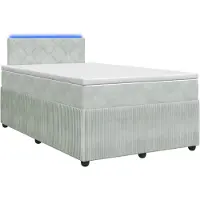 Syfax Letto a molle con materasso grigio chiaro 120 x 190 cm in velluto