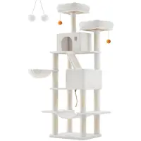 BellaFurn Albero per gatti – Tiragraffi – Sisal – Pannello di fibra a media densità (MDF) – 60 x 50 x 206 cm