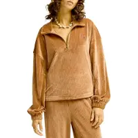 Billabong - Haut en maille côtelée demi-zippé - Coffee Time Brownstone per Donne - Taglia L - Marrone
