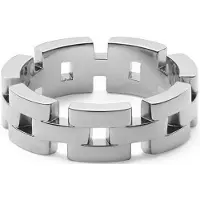 Daniel Wellington Anello In Acciaio A 3 Maglie Dw0040102 Circuito 50 Mm — Anello