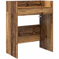 Syfax Tavolo da DJ in legno di quercia, dimensioni 102 x 45 x 102 cm, realizzato in materiale composito di legno