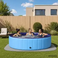 Syfax Tappetino protettivo per piscina, 36 pezzi, diametro 350 cm, rotondo, in schiuma EVA, colore grigio
