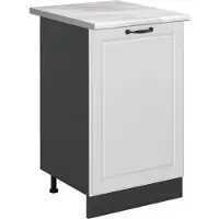 Vicco Mobiletto base cucina R-Line Bianco country/Antracite 50 cm piano di lavoro Marmo, Model 70242