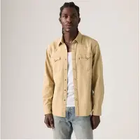 Levi's per uomo. 85744-0128 Camicia Barstow Western beige (S), Casual, Cotone, Manica lunga