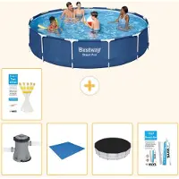 Bestway Steel Pro, piscina in acciaio, forma rotonda - 396x84 cm - composta da 6 parti, modello S22754