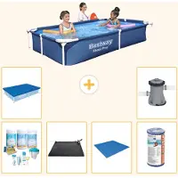 Bestway Steel Pro, piscina rettangolare - 221x150x43 cm - 7 pezzi - Modello S21514
