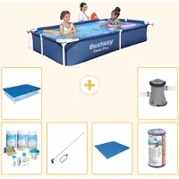Bestway Steel Pro, piscina rettangolare - 221x150x43 cm - 7 pezzi - Modello S22212