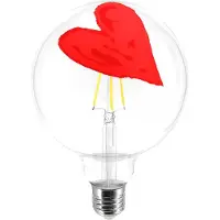 Creative Cables Lampadina Led Globo Tattoo Pop Heart G125 4.5w 470lm E27 2700k Dim
