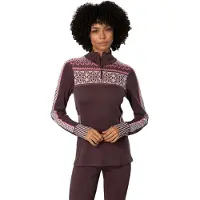 Kari Traa Women's Ines Half Zip Intimo lana merinos Donna (XL, marrone)