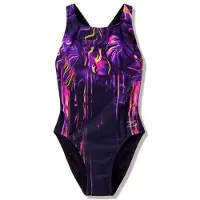 Speedo Women's Female Placement Printed Powerback Costume intero Donna (36, blu)