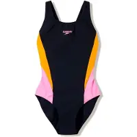 Speedo Women's Colourblock Splice Muscleback Swimsuit Costume intero Donna (34, blu)