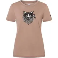 Super.natural Women's Bandito Cat Tee Maglia merino Donna (XS, marrone)