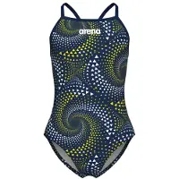 Arena Girl's Fireflow Swimsuit Lightdrop Back Costume intero Bambini (116, blu)