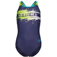 Arena Girl's Paint Swimsuit Swim Pro Back Costume intero Bambini (128, blu)