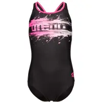 Arena Girl's Paint Swimsuit Swim Pro Back Costume intero Bambini (128, nero)
