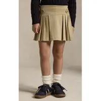 Ralph Lauren per ragazza. 312749584002 Gonna pantalone plissettata in ponte beige (6años= 117/123cm), Casual, Poliestere, moda per bamb