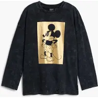 Desigual , Maglia a manica lunga Mickey Mouse, Bambini, Cotone, Nero, 7/8